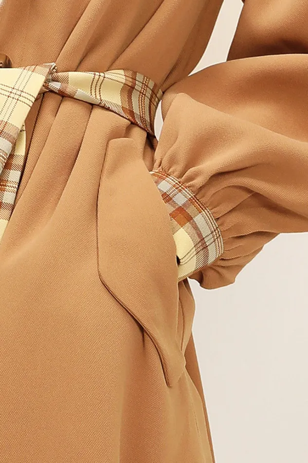 Storets Sydney Plaid Block Coat WBelt Women Jackets and Coats