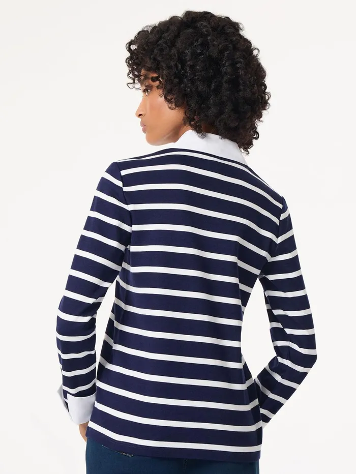 Striped Collared Twofer LayeredLook Top Women Jones New York Tops and Blouses Striped Collared Twofer LayeredLook Top Women Jones New York Tops and Blouses