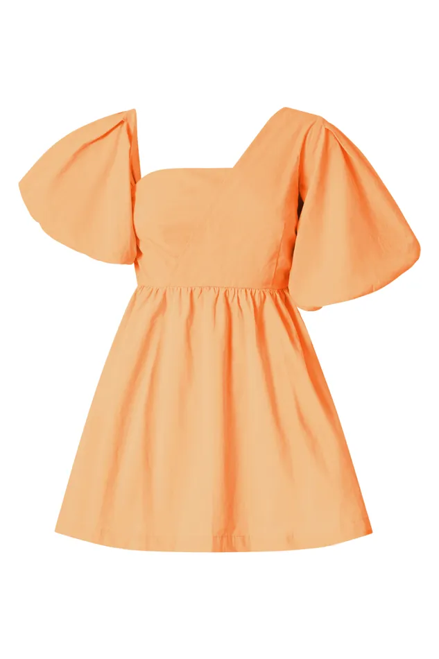 Sula Mini Dress 8211 Asymmetric Off One Shoulder Puff Sleeve Dress In Sherbet Orange Women Showpo Dresses