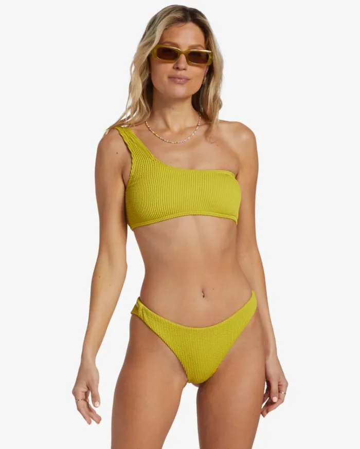 Summer High Lilly 1 Shoulder Bikini Top Tart Lime Women Billabong Bikinis