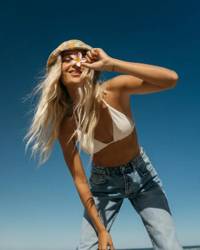 Summer High Multi Triangle Bikini Top Salt Crystal Women Billabong Bikinis