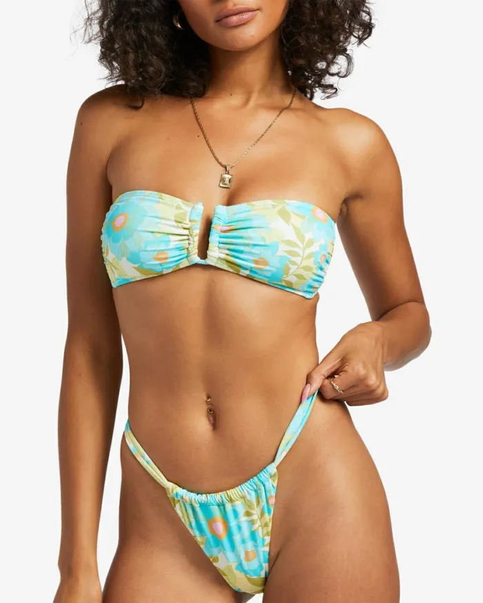 Summer Sky Ruched Hike Skimpy Bikini Bottoms Multi Women Billabong Bikini Bottoms