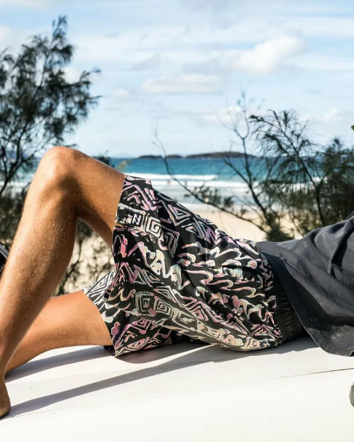 Sundays Layback 17034 Boardshorts Asphalt Men Billabong Elastic Waist Boardshorts
