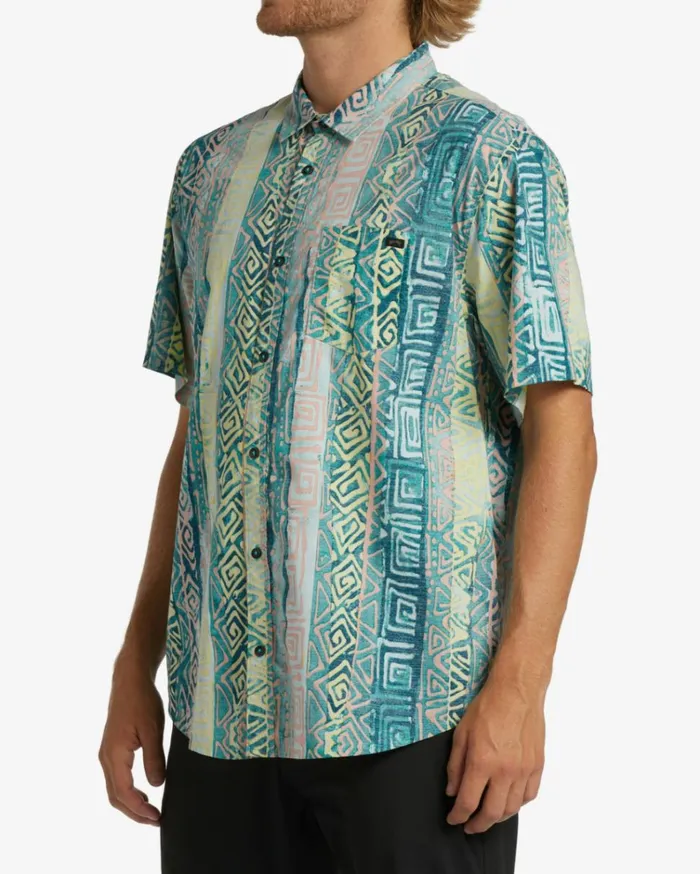 Sundays Short Sleeve Shirt Aqua Men Billabong Shirts