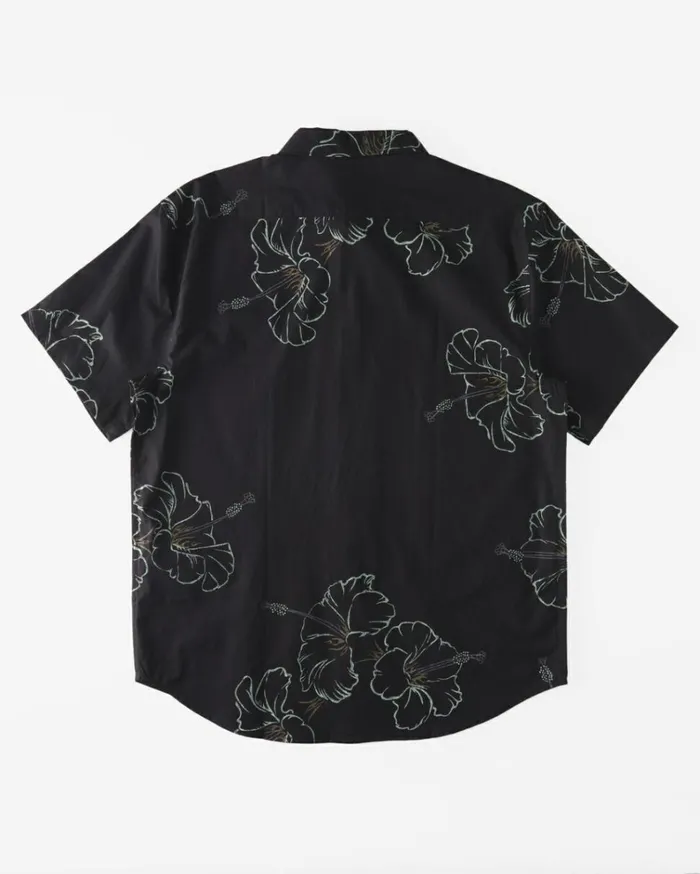Sundays Short Sleeve Shirt Black Green Men Billabong Shirts
