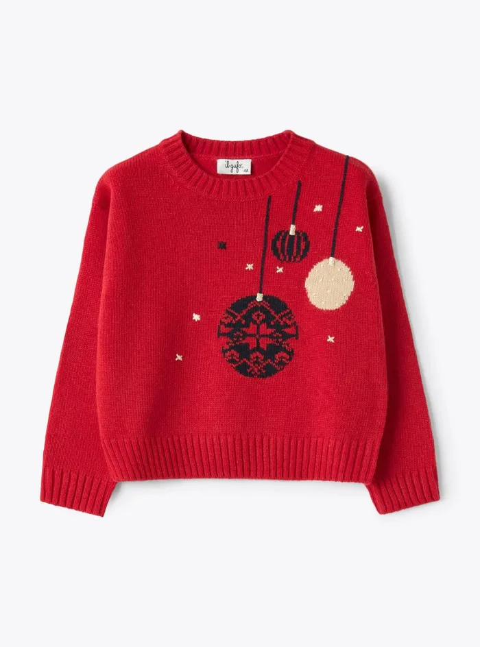 Sweaters And Cardigans Girl 216 Il Gufo Christmasthemed Wool Sweater