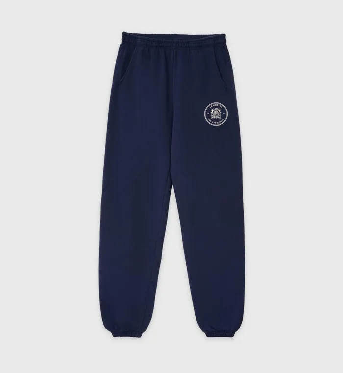 Sweatpants Women Sporty and Rich Bristol Crest 100th Sweatpant 8211 NavyCream
