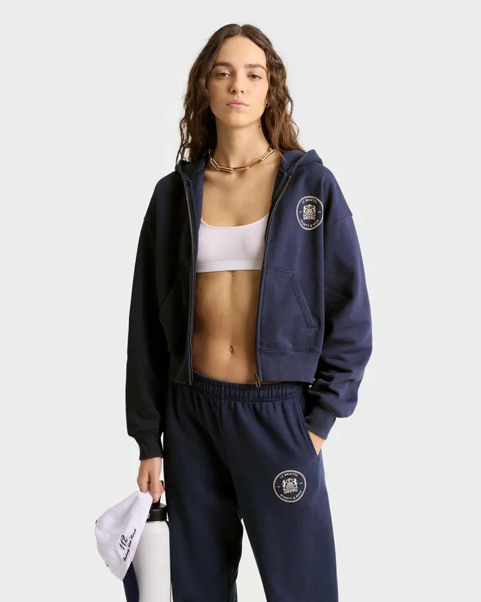 Sweatpants Women Sporty and Rich Bristol Crest 100th Sweatpant 8211 NavyCream