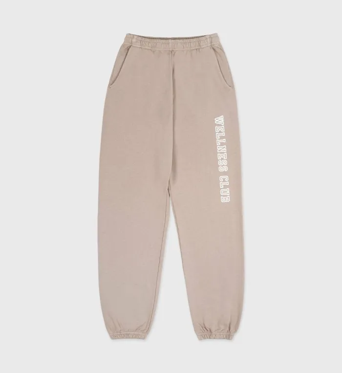 Sweatpants Women Sporty and Rich Wellness Club Flocked Sweatpant 8211 ElephantWhite