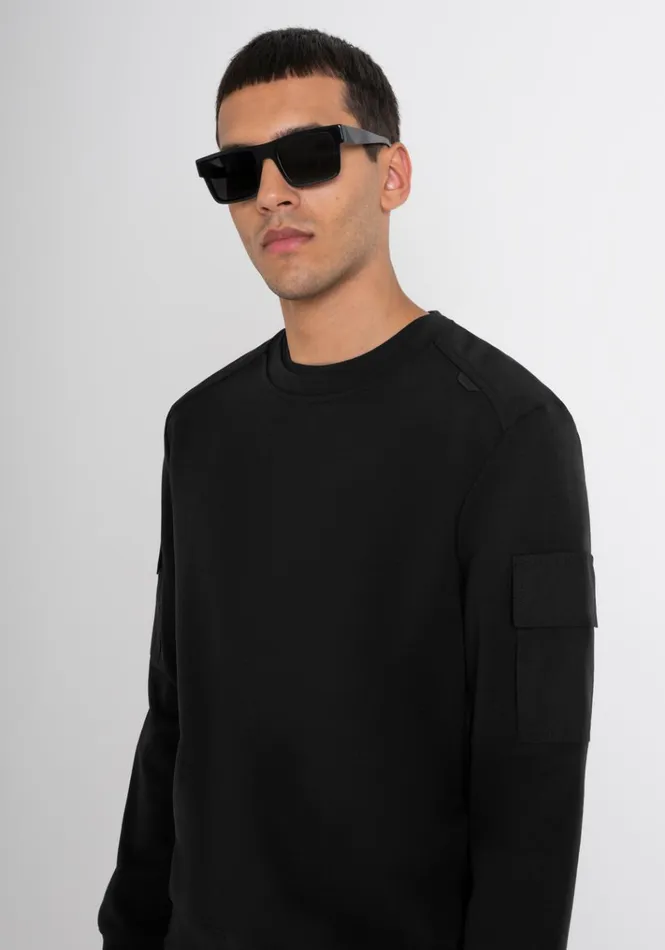 Sweatshirts Men Antony Morato Regular Fit Sweatshirt In Black Cotton Blend With Sleeve Pockets Black