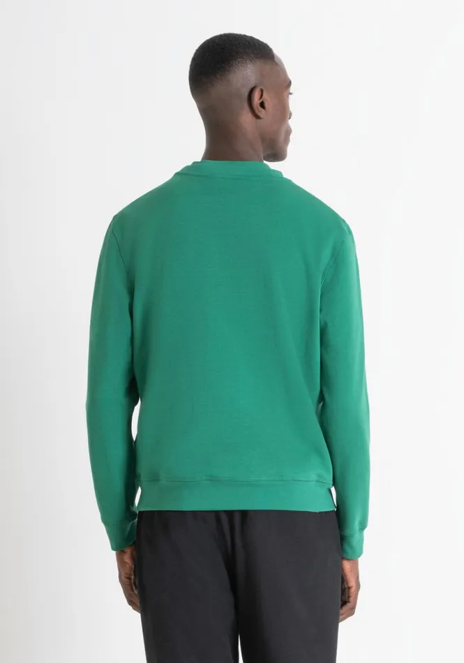 Sweatshirts Men Antony Morato Regular Fit Sweatshirt In Sustainable Cotton Blend Fabric With Logo Flag Green