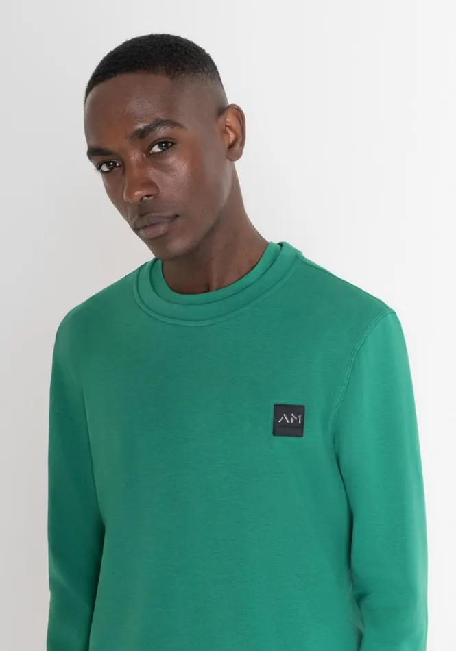 Sweatshirts Men Antony Morato Regular Fit Sweatshirt In Sustainable Cotton Blend Fabric With Logo Flag Green