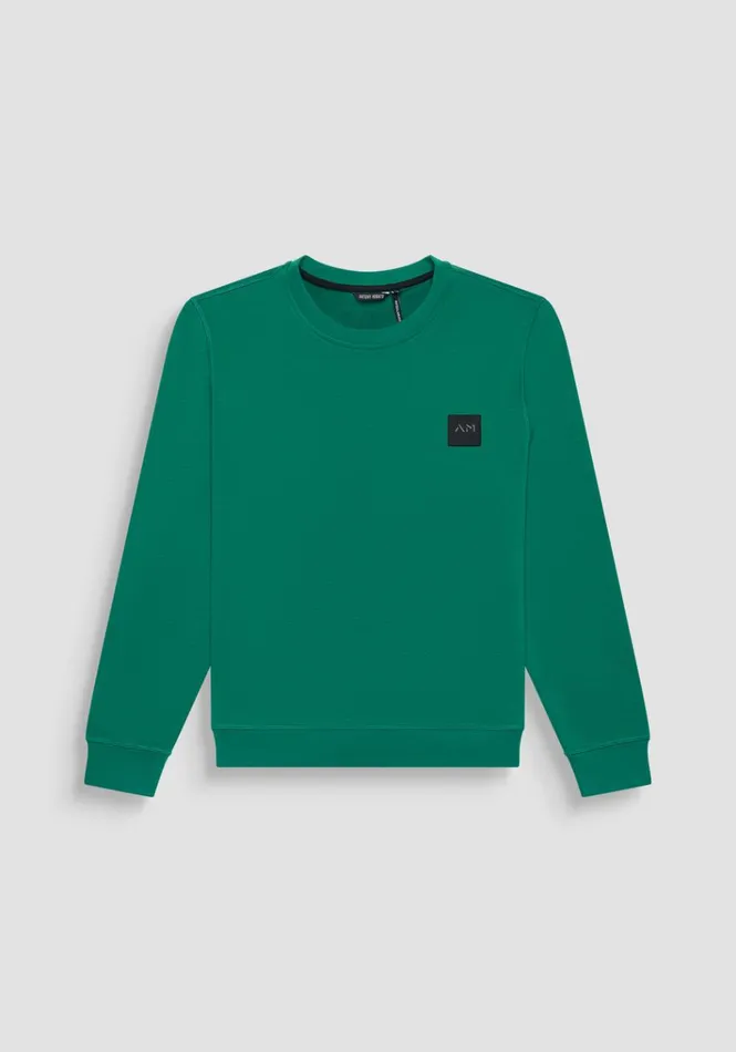 Sweatshirts Men Antony Morato Regular Fit Sweatshirt In Sustainable Cotton Blend Fabric With Logo Flag Green