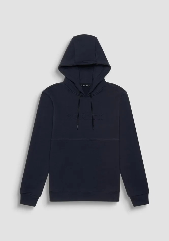 Sweatshirts Men Antony Morato Relaxed Fit Hoodie In Light Cotton Blend Sustainable Fabric Blue Ink