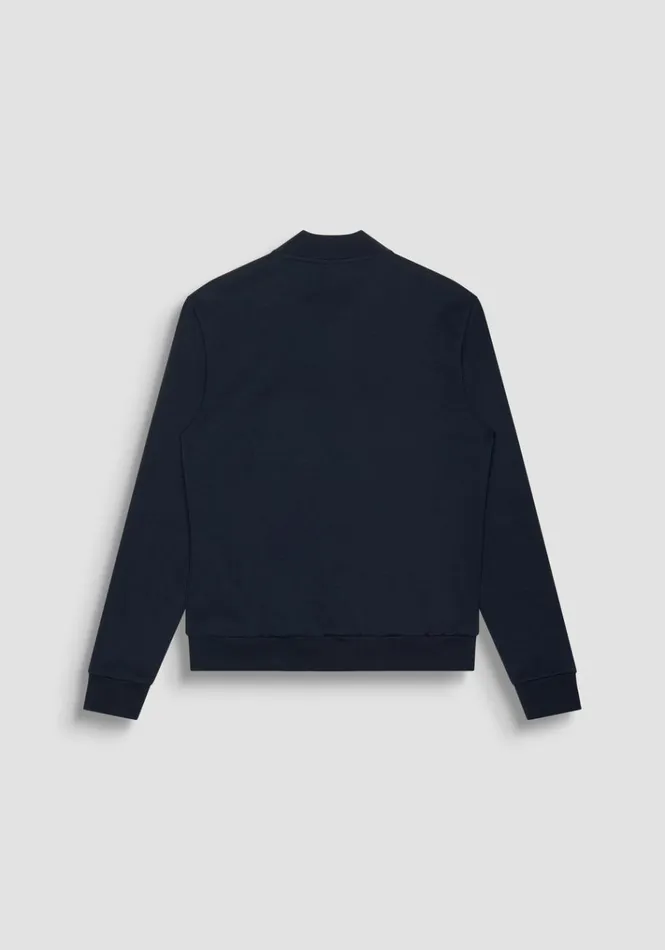 Sweatshirts Men Antony Morato Slim Fit Sweatshirt With Zip And Pockets In Blue Cotton Blend With Logo Blue Ink