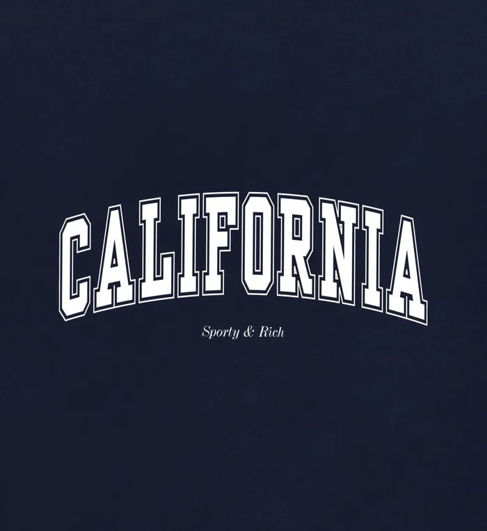 Sweatshirts Men Sporty and Rich California Crewneck 8211 NavyWhite