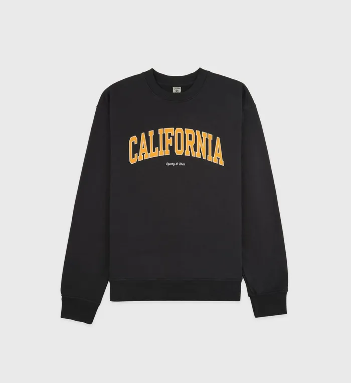 Sweatshirts Women Sporty and Rich California Crewneck 8211 Faded BlackGold