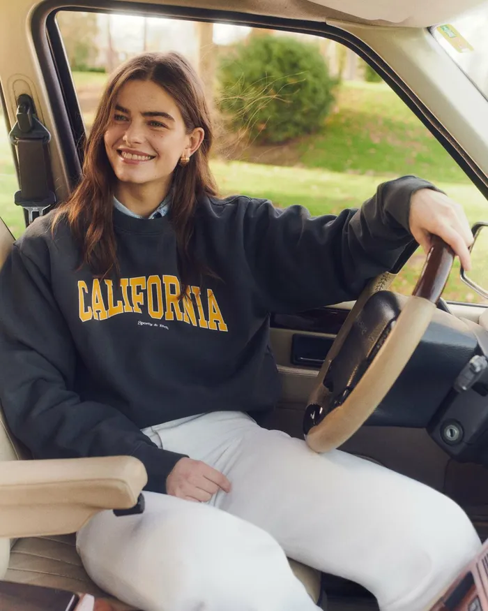 Sweatshirts Women Sporty and Rich California Crewneck 8211 Faded BlackGold