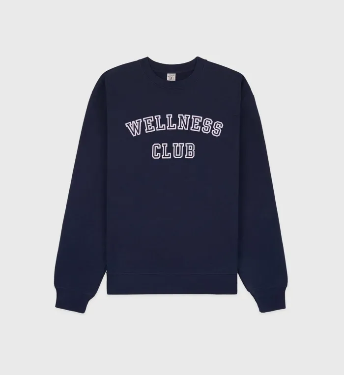 Sweatshirts Women Sporty and Rich Wellness Club Crewneck 8211 NavyWhite