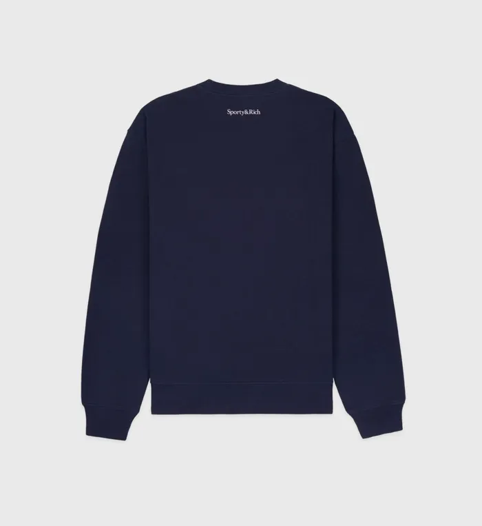 Sweatshirts Women Sporty and Rich Wellness Club Crewneck 8211 NavyWhite