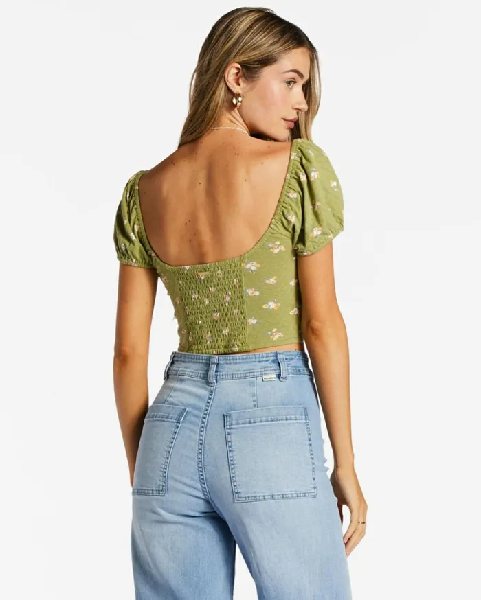 Sweet Memory Knitted Top Green Eyes Women Billabong Tops