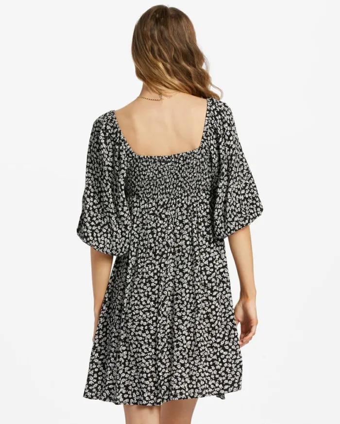 Swept Away Again Dress Black Pebble Women Billabong Mini Dresses