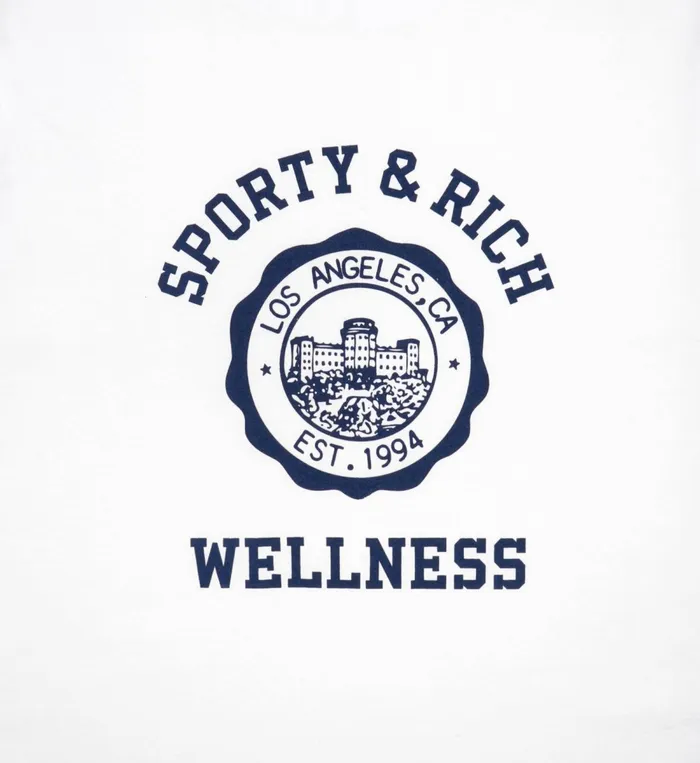 TShirts and Tops Women Sporty and Rich Emblem TShirt 8211 WhiteNavy