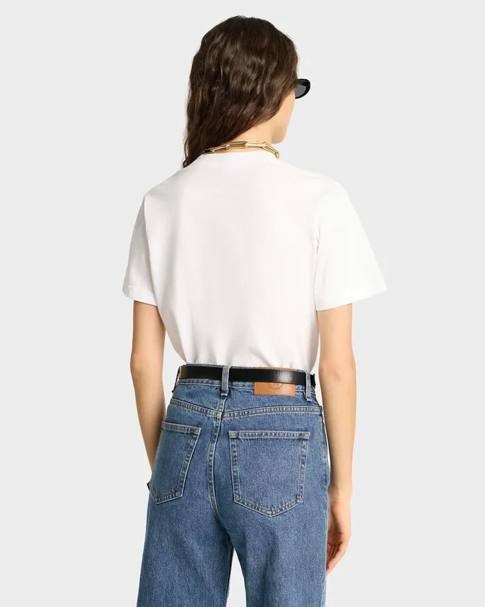 TShirts and Tops Women Sporty and Rich Emblem TShirt 8211 WhiteNavy