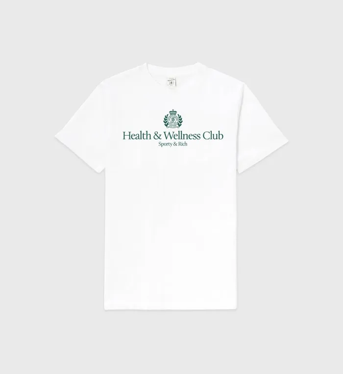 TShirts and Tops Women Sporty and Rich HandW Crest TShirt 8211 WhiteAlpine