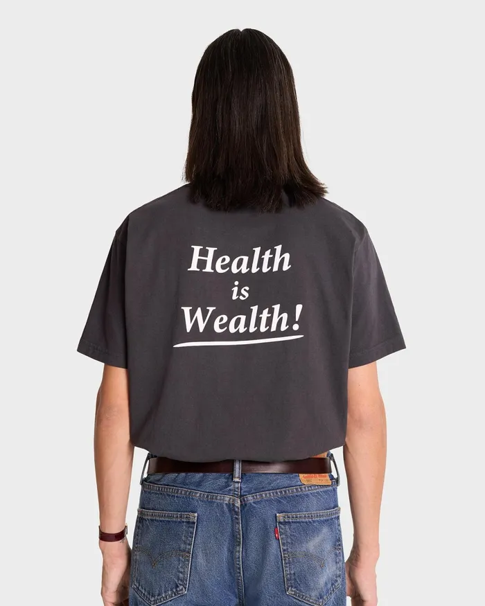 TShirts and Tops Women Sporty and Rich Health Is Wealth TShirt 8211 Faded BlackWhite