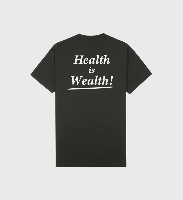 TShirts and Tops Women Sporty and Rich Health Is Wealth TShirt 8211 Faded BlackWhite