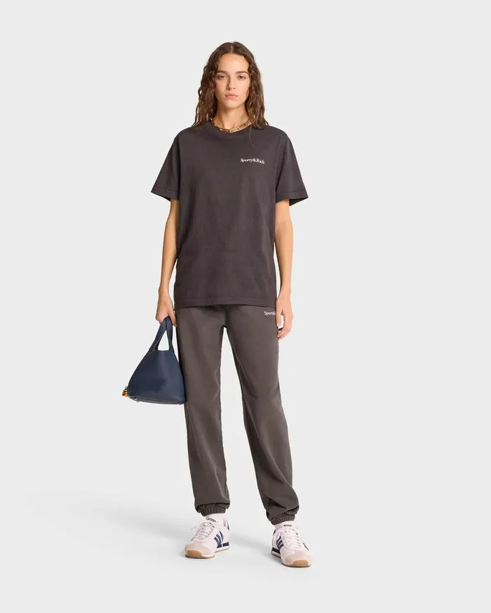 TShirts and Tops Women Sporty and Rich Health Is Wealth TShirt 8211 Faded BlackWhite