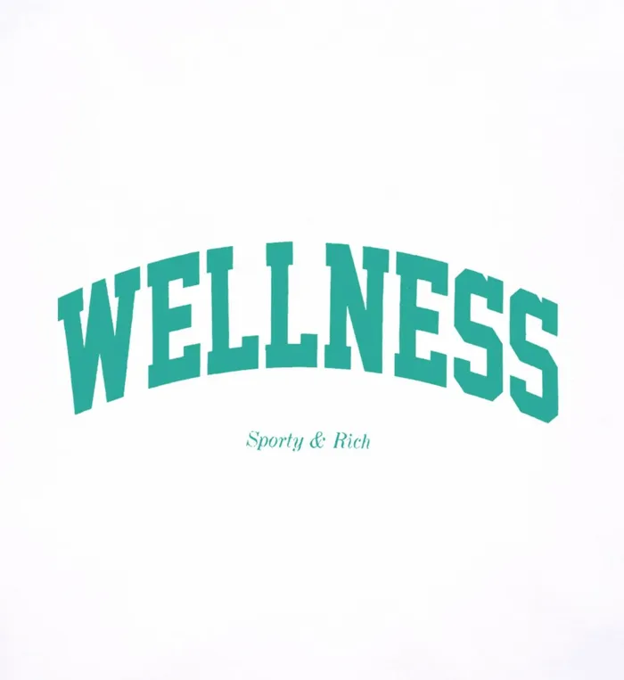 TShirts and Tops Women Sporty and Rich Wellness Ivy Baseball Tee 8211 WhiteSpring Green
