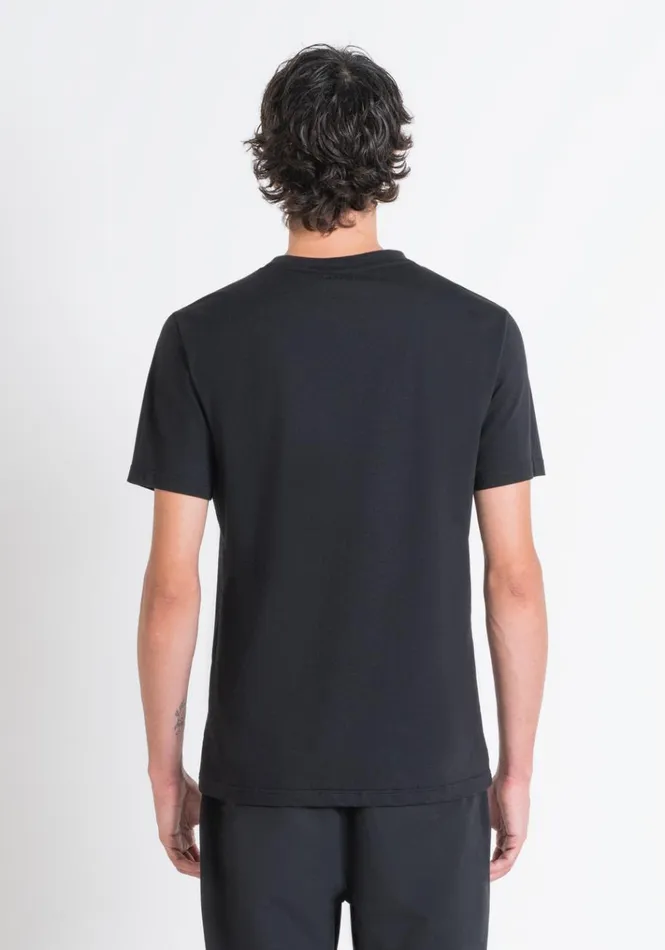 TShirts And Polo Men Antony Morato Regular Fit TShirt In Black Cotton Jersey With Dobermann Print Black