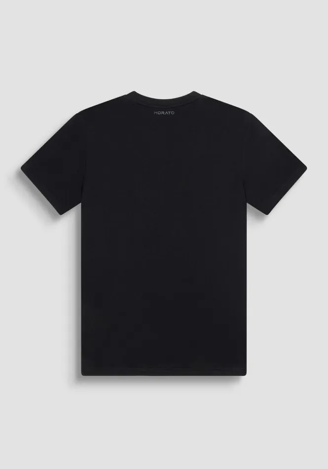 TShirts And Polo Men Antony Morato Regular Fit TShirt In Black Cotton Jersey With Dobermann Print Black