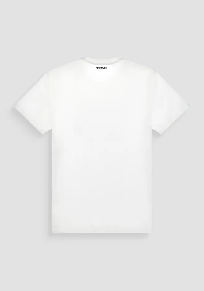 TShirts And Polo Men Antony Morato Regular Fit TShirt In White Cotton Jersey With Tiger Print Cream