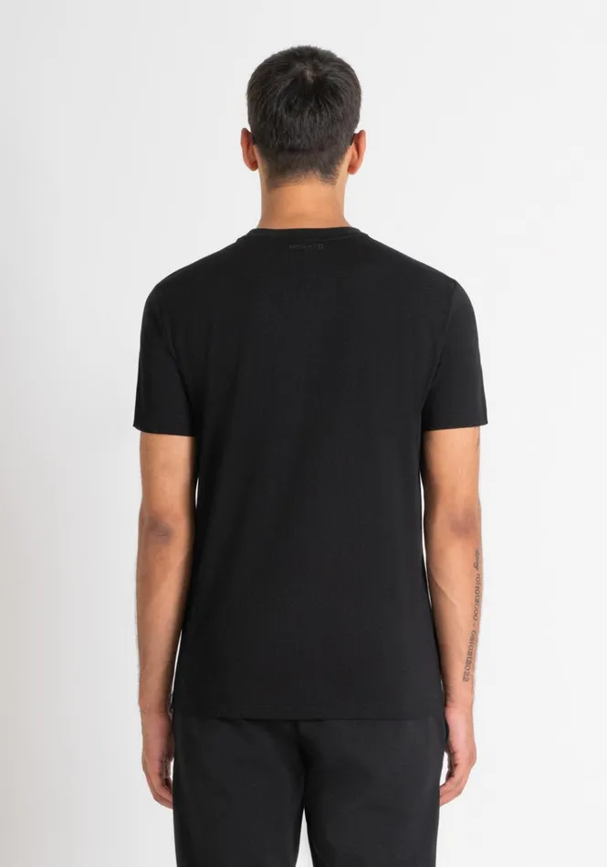 TShirts And Polo Men Antony Morato Slim Fit Cotton Jersey TShirt With Logo Black
