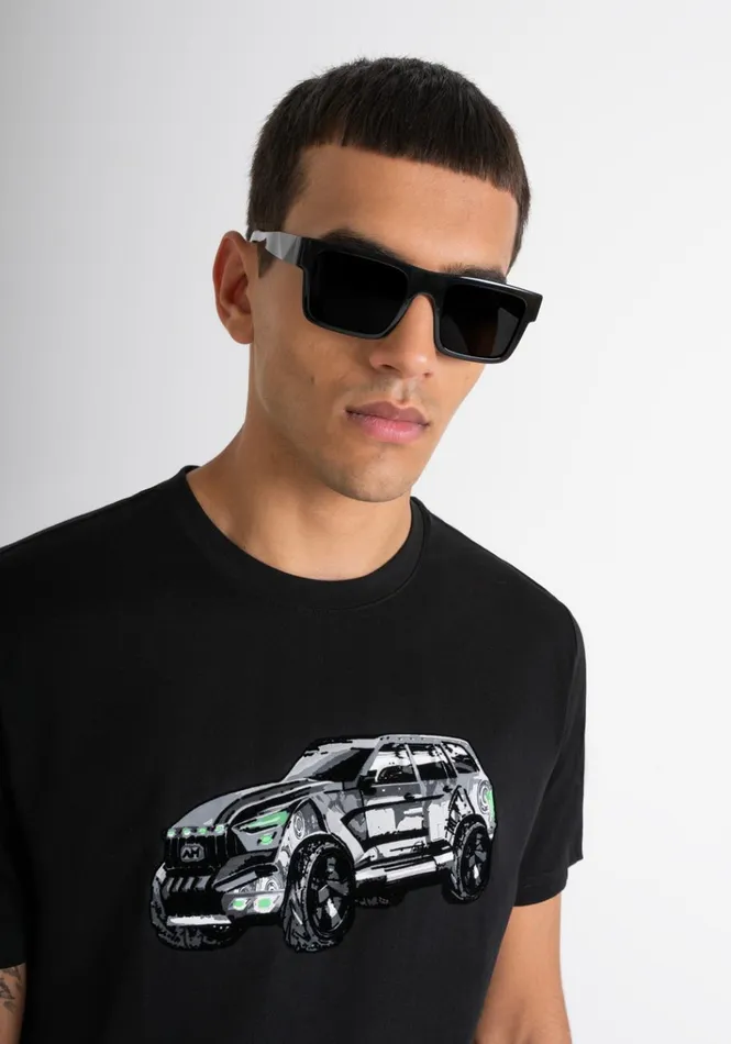 TShirts And Polo Men Antony Morato Slim Fit Cotton Jersey TShirt With Logo Black