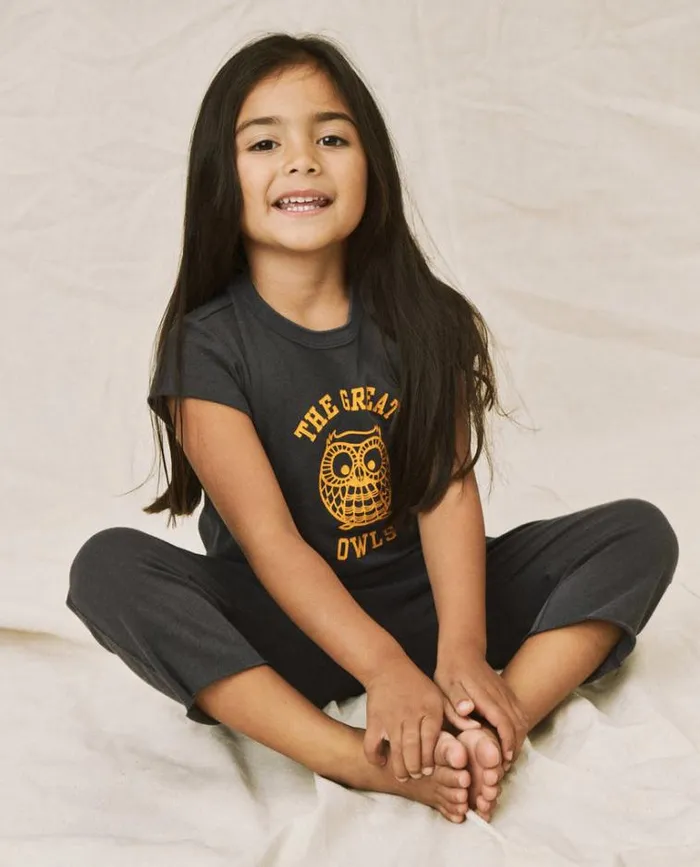 Tshirts Little039s The Great The Little Boxy Crew Navy With Owl Graphic