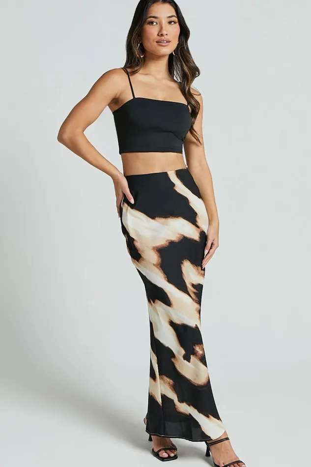 Tabitha Midi Skirt 8211 High Waist Slip Skirt In Brown Women Showpo Skirts