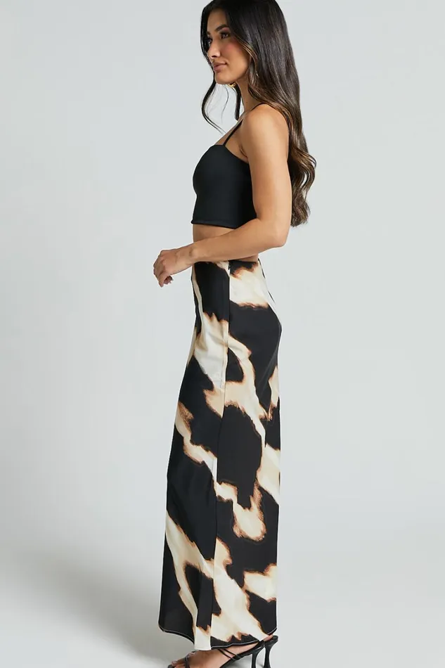 Tabitha Midi Skirt 8211 High Waist Slip Skirt In Brown Women Showpo Skirts