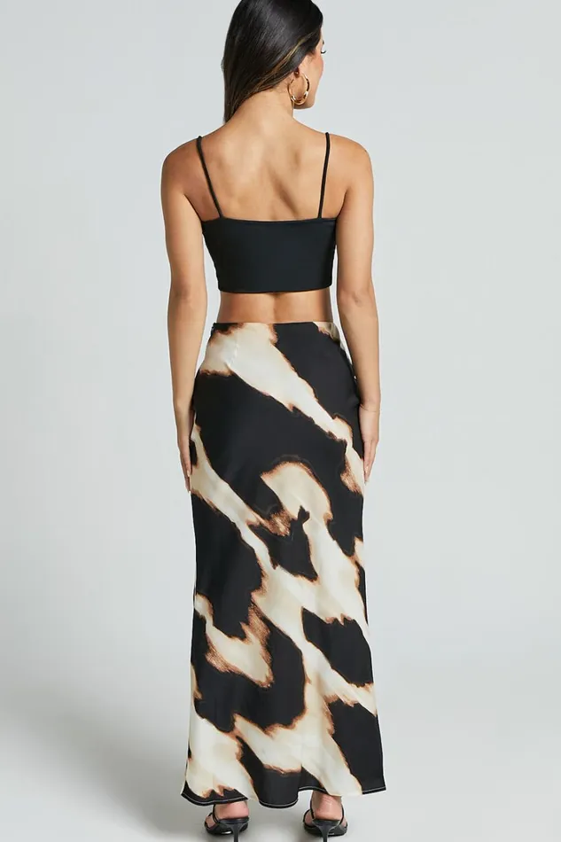 Tabitha Midi Skirt 8211 High Waist Slip Skirt In Brown Women Showpo Skirts
