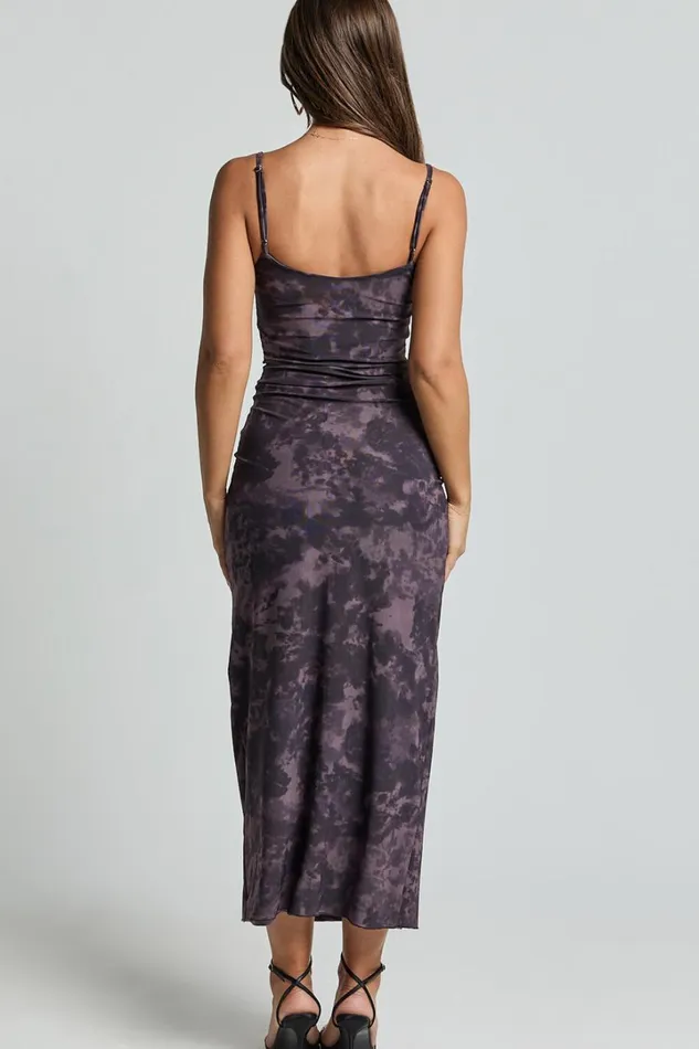 Teagan Midi Dress 8211 Strappy Mesh Slip Dress In Plum Women Showpo Curve Clothes