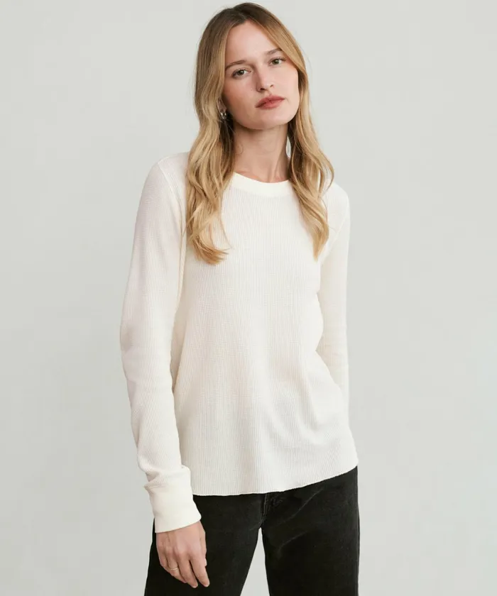 Tees and Tanks Women Jenni Kayne Thermal LongSleeve Ivory