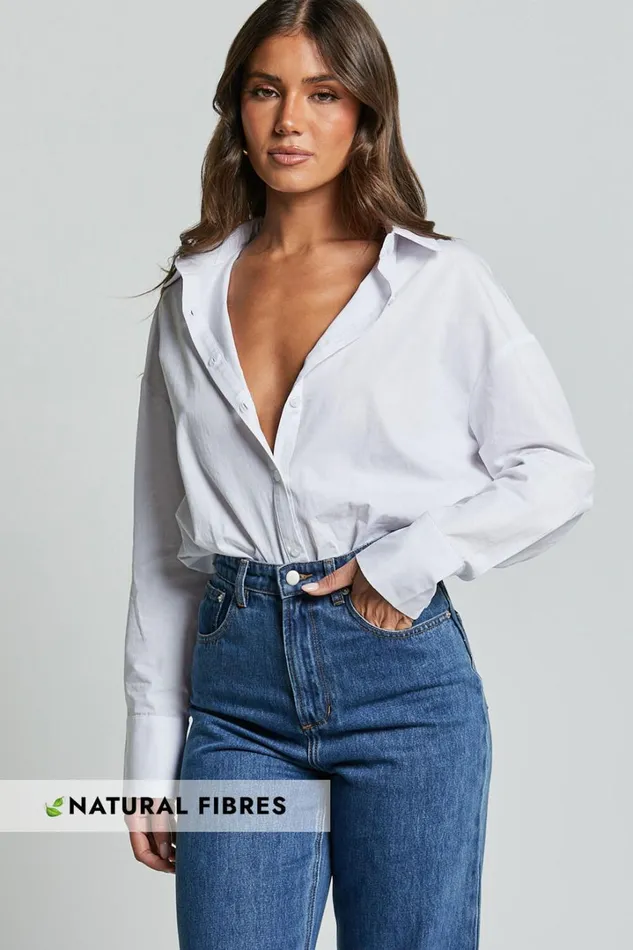 Terah Shirt 8211 Button Up Shirt In White Women Showpo Tops