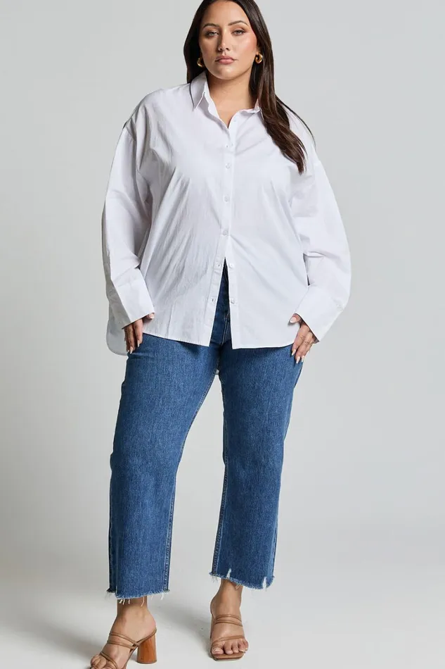 Terah Shirt 8211 Button Up Shirt In White Women Showpo Tops