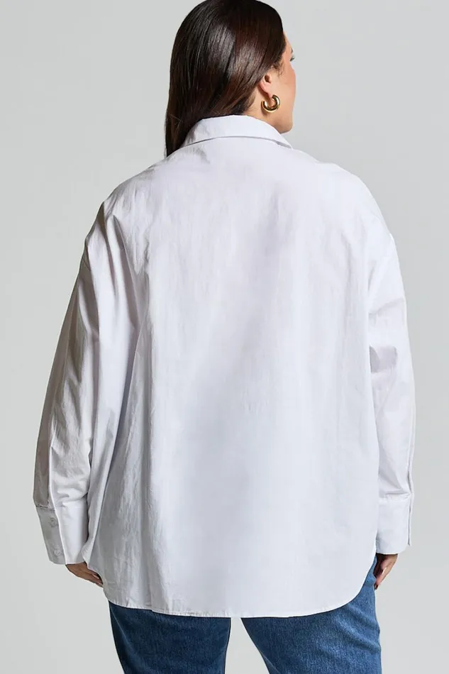 Terah Shirt 8211 Button Up Shirt In White Women Showpo Tops