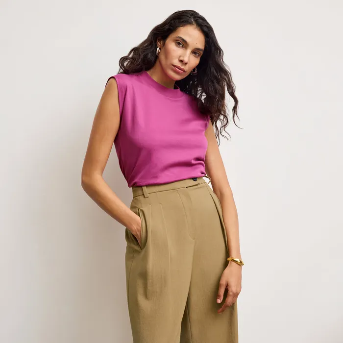 The Bia Pleated Trouser 8211 Air Twill Macaroon Women Pants M M LaFleur