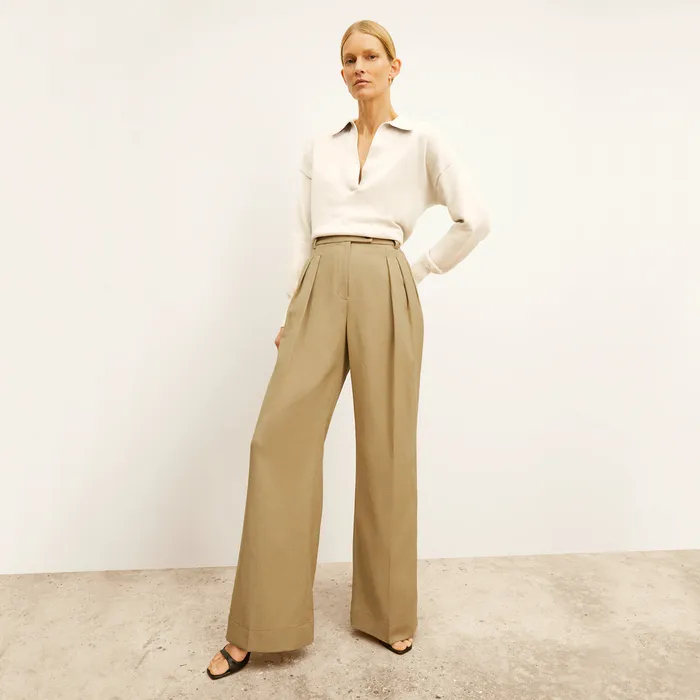 The Bia Pleated Trouser 8211 Air Twill Macaroon Women Pants M M LaFleur