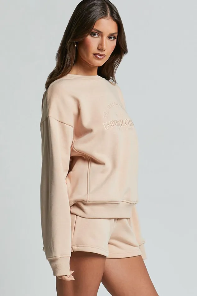 The Hunger Project X Showpo 8211 THP Sweatshirt In Beige Women Showpo Sweatshirts and Hoodies